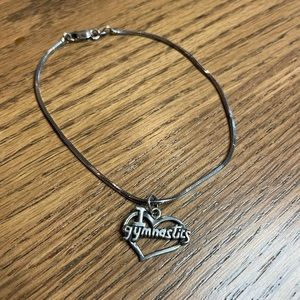 .925 Silver I Love Gymnastics Bracelet with clasp - excellent condition